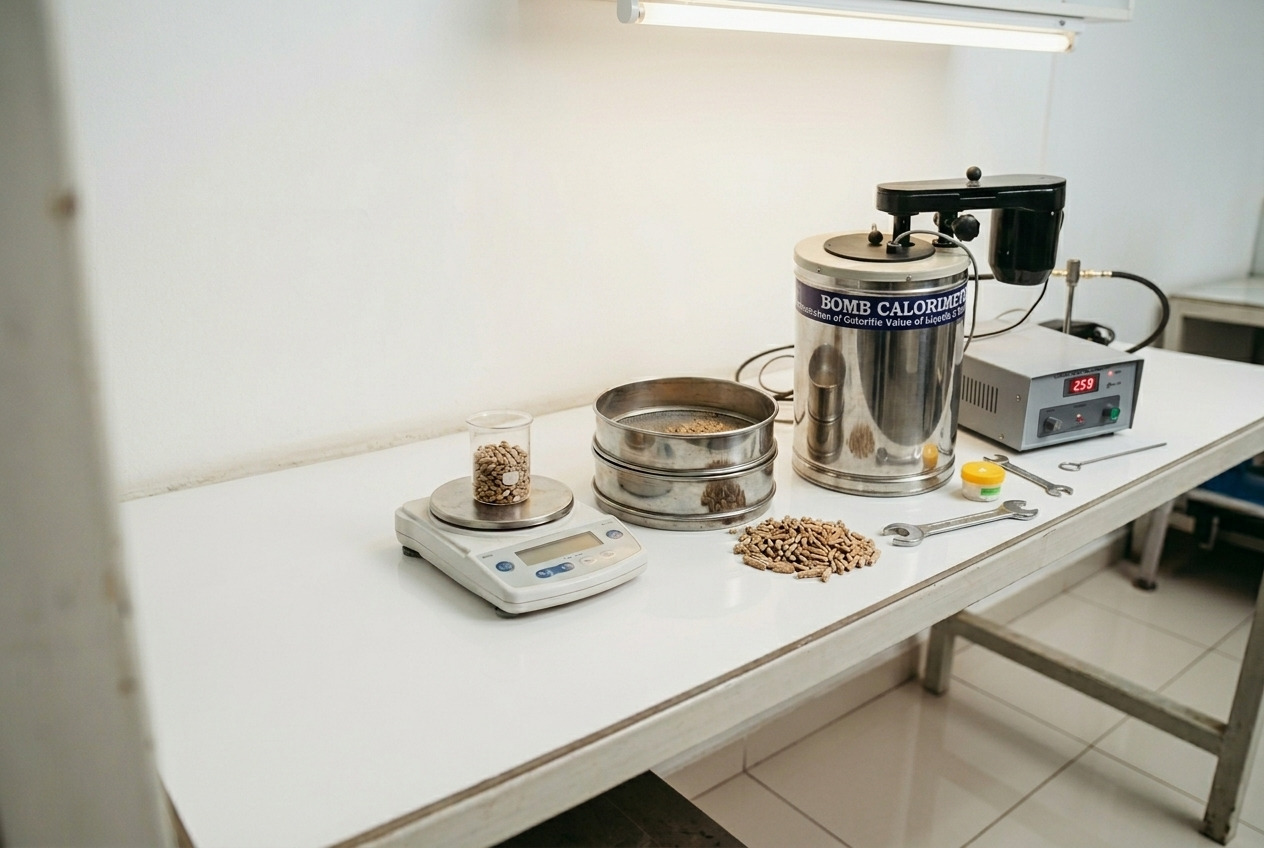 Wood pellet quality verification process before shipment